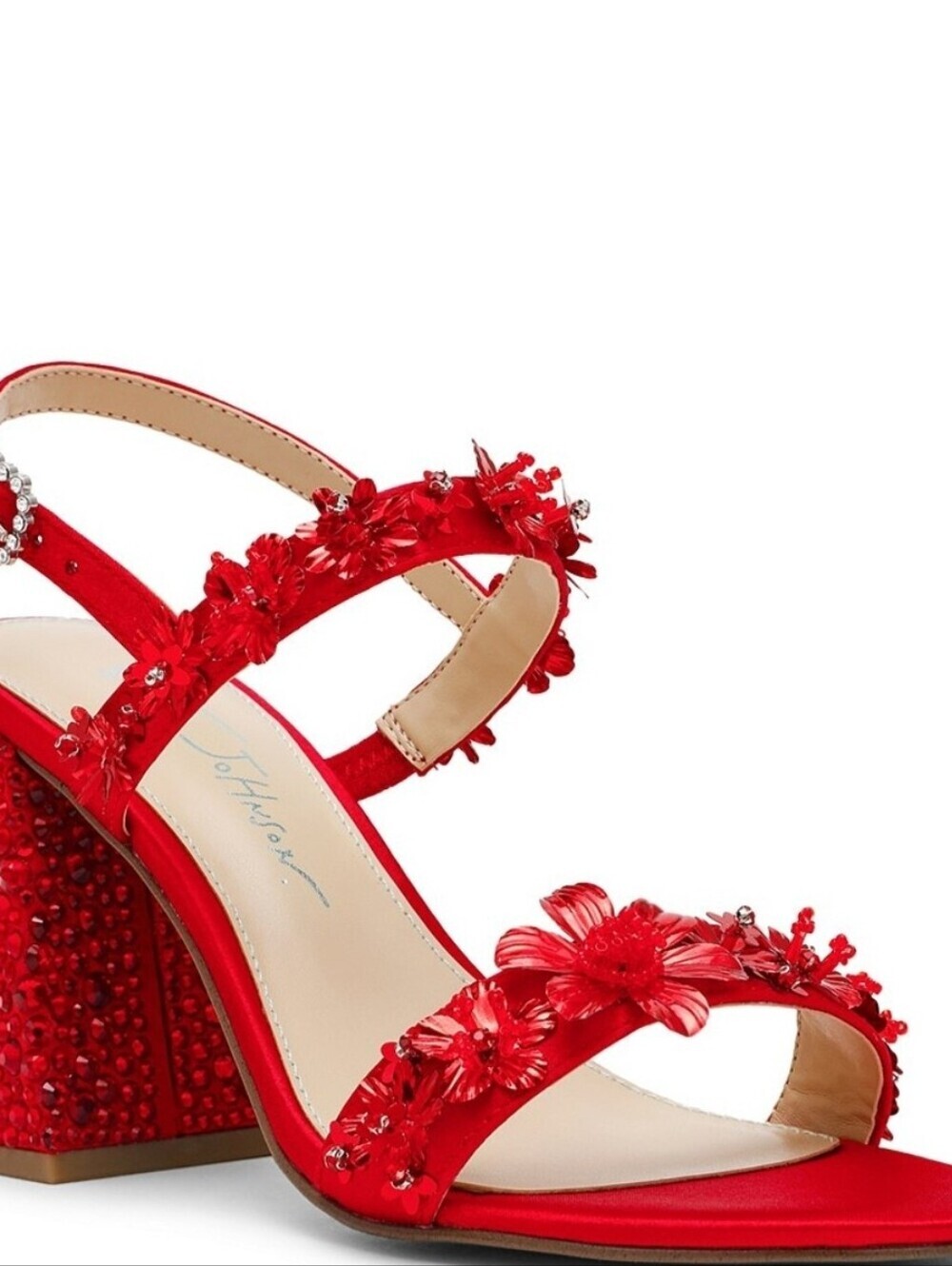 ❤️▪️ Betsey Johnson▪️ the Drue Metallic Rhinestone Embellished Dress Red Heels